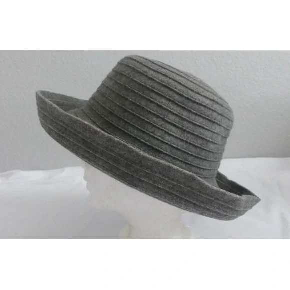 LIZ CLAIBORNE Packable Wool Hat Gray NWT New Y2K Bucket One Size - Picture 2 of 9